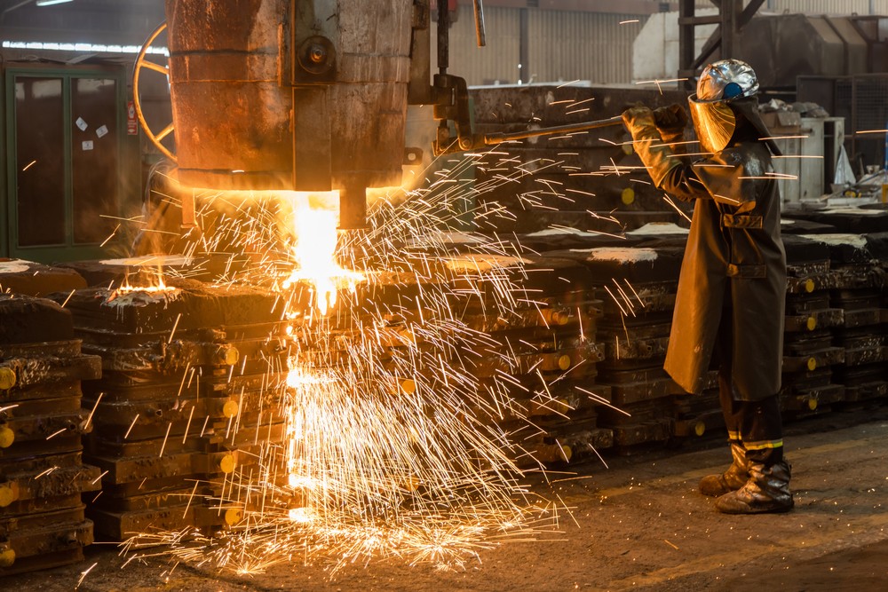 Steel processing in an industrial facility
